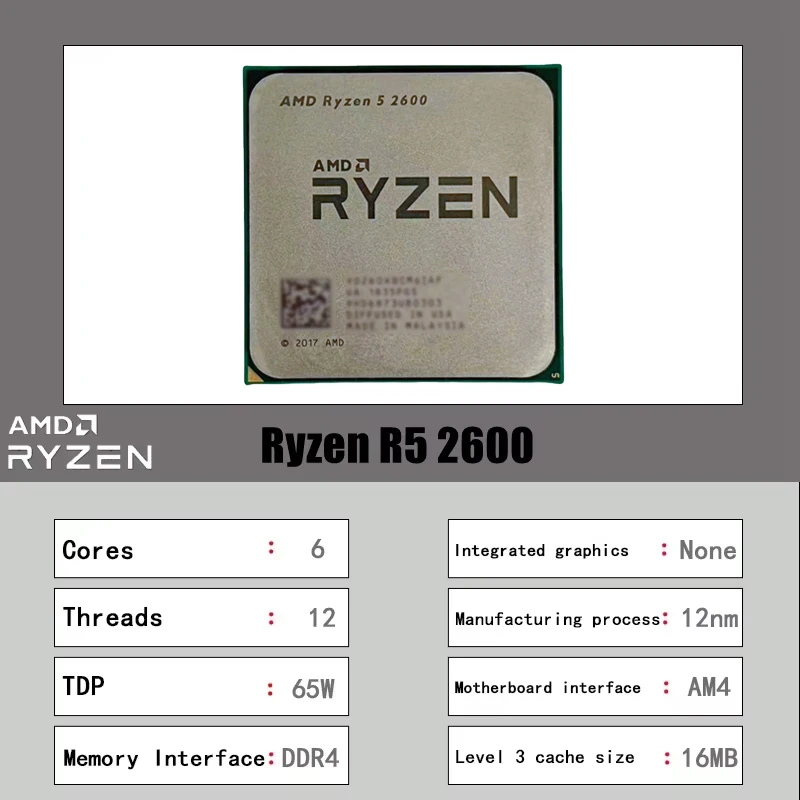 AMD Ryzen 5 2600 Tray CPU 6 Çe - Amd Cpu Ryzen 5 incelemesi ve fiyatı